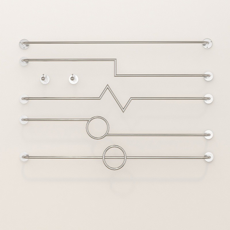 服装店展示架上墙壁挂式横杆挂衣架不锈钢拉丝正挂陈列架挂版货架