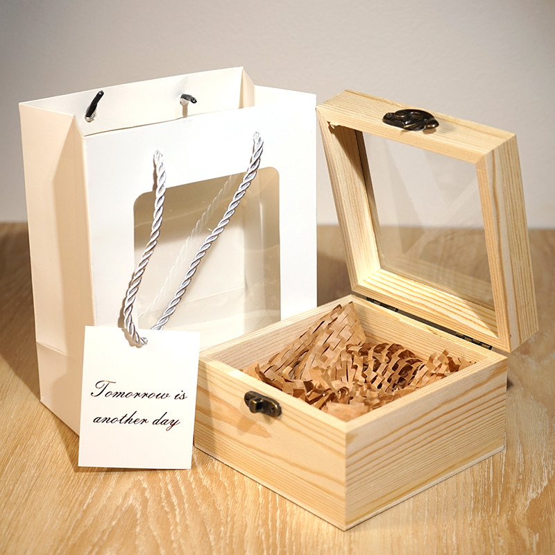 木匣子小木箱礼品礼物送礼空礼盒手提礼袋（单拍不发货）