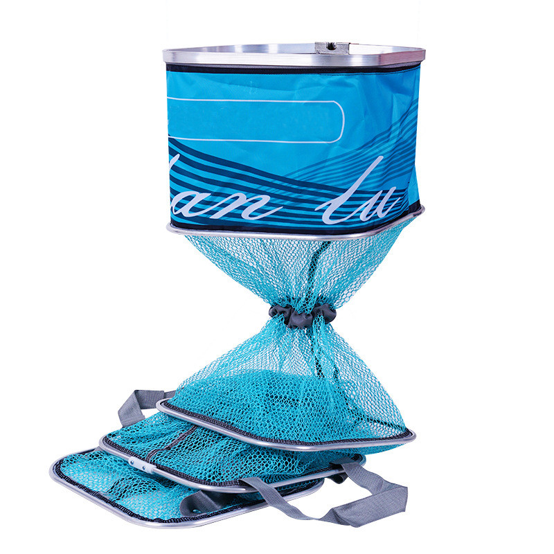 铝合金方口批发鱼护卡边加厚涂胶速干防挂渔护网兜垂钓鱼用品小