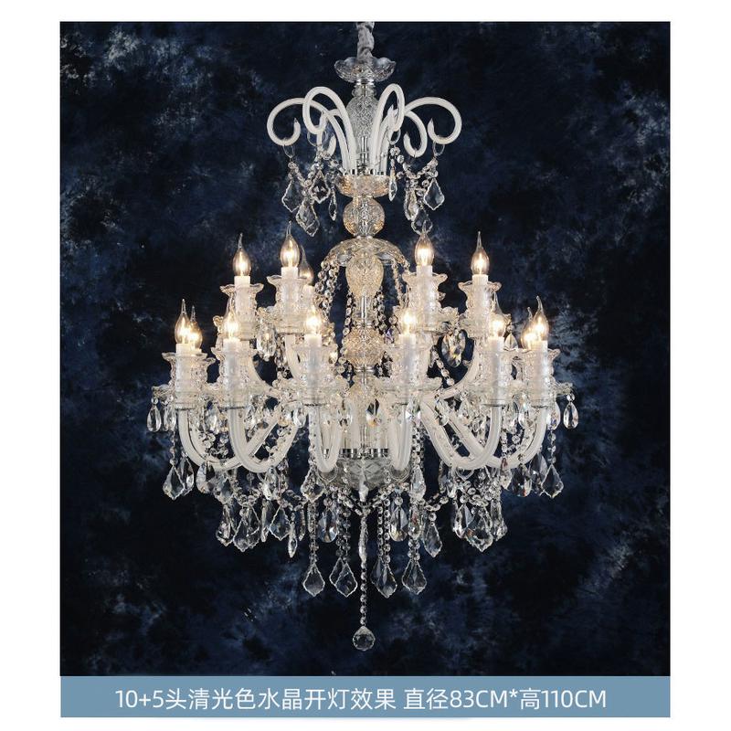 欧式客厅水晶灯大气卧室吊灯奢华餐厅别墅楼梯间酒店大厅灯蜡烛灯