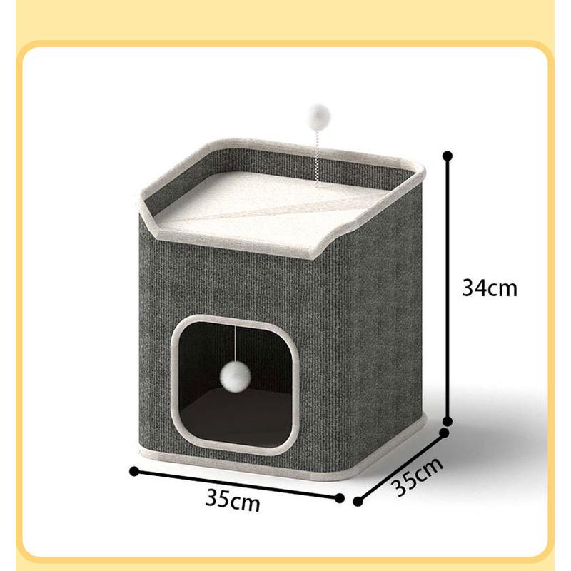 冬季猫窝四季通用保暖半封闭式猫咪猫抓板窝保暖一体猫屋猫爬架