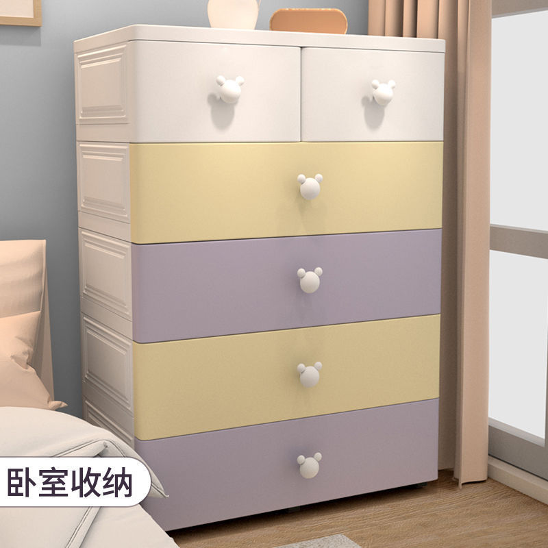 热销1w3特大号加厚加固塑料抽屉式收纳柜大容量宝宝衣柜五斗柜整