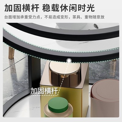 茶几茶水架双层圆形棋牌室专用茶水烟缸台麻将桌边几麻将桌小茶几