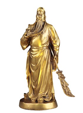 杨关二爷记铜关公提刀关公铜家居办公室金属工艺品义薄云天