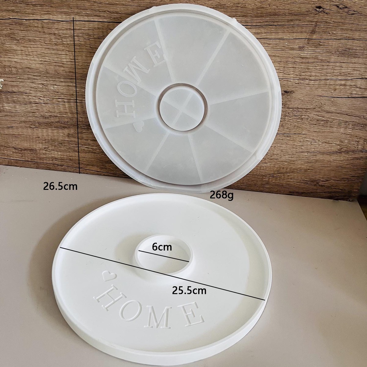 home圆形装饰托盘硅胶模具烛台桌面收纳大托盘香薰石膏滴胶模具图片