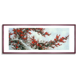 实木框宣纸书房国画山水玄关背景墙办公室壁画挂画装饰画批量批发