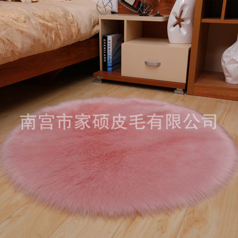 圆形地毯电脑椅子卧室地毯仿羊毛地毯飘窗毯长毛绒拍摄背景毯定做