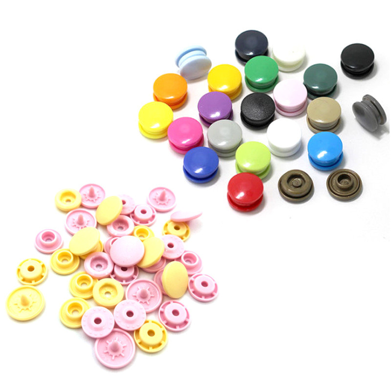 t5华联塑料暗扣kam树脂彩色宝宝哈衣按纽扣子四合扣60色现货批发
