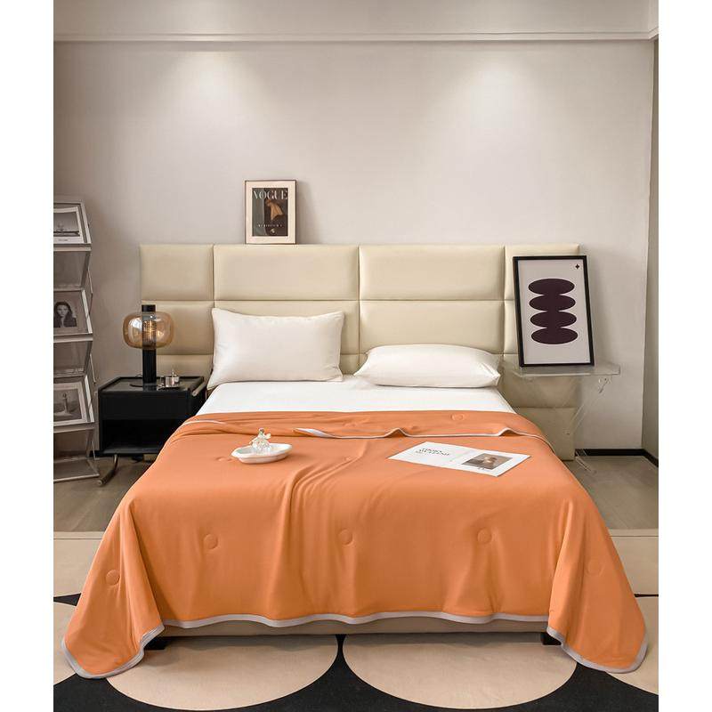 夏季新款纯色夏凉被子凉感丝空调被芯面料纤维被凉感丝可水洗