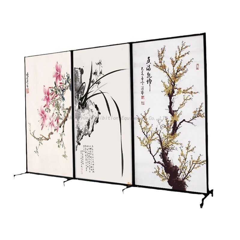 八黑色展架铝合金画展展板户外活动棱柱移动学校摄影挂画活动屏风