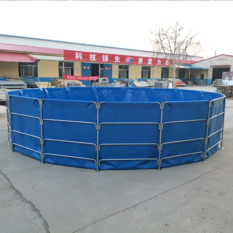 圆形支架鱼池帆布养殖鱼池大型户外养殖水池可折叠移动养鱼池