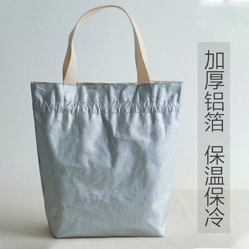日式帆布便当包上班族束口抽绳保温手提饭盒袋子便携带饭包