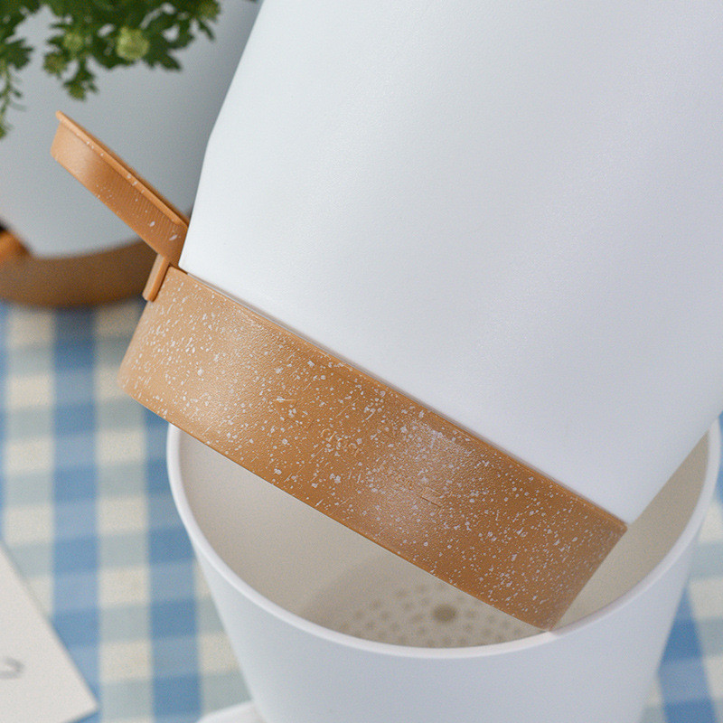 北欧简约懒人花盆双层可拆卸自动吸水花盆种植塑料圆形绿萝免浇水