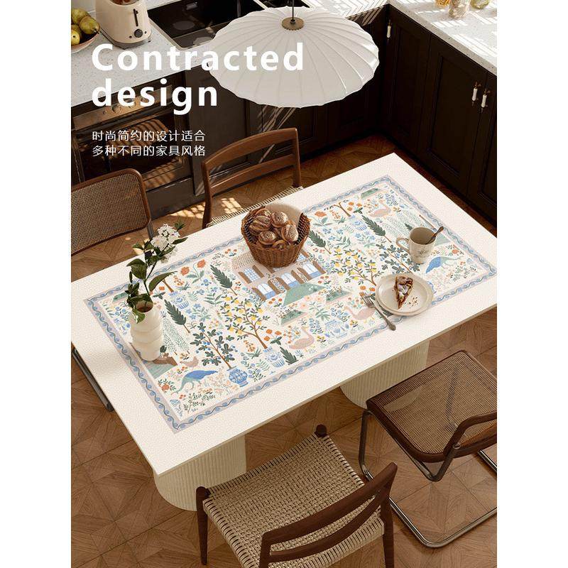 法式卡蒙特中古田园农舍皮革餐桌垫桌面保护垫防水防油免洗桌台布,居家布艺,桌布,淘宝优惠券,粉丝福利购,淘宝优惠卷
