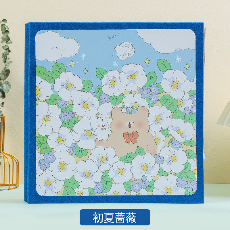 幼儿园卡通插画自粘粘贴插页式相册宝宝diy成长档案记录手册日记