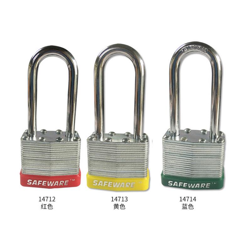 安赛瑞14716长梁钢制千层挂锁SAFEWARE黑色锁梁Φ6mm锁体长安保防