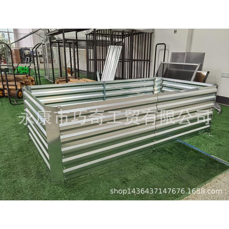 180x90x57cm镀锌板种植箱铁艺花园床腐烂箱户外花花园钵育苗箱