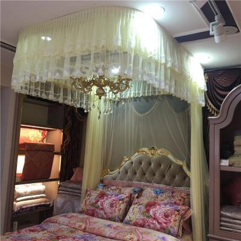 1s2j公主u型吊顶批发挂墙吸顶天花床幔婚庆加厚钛d合金导轨圆顶宫