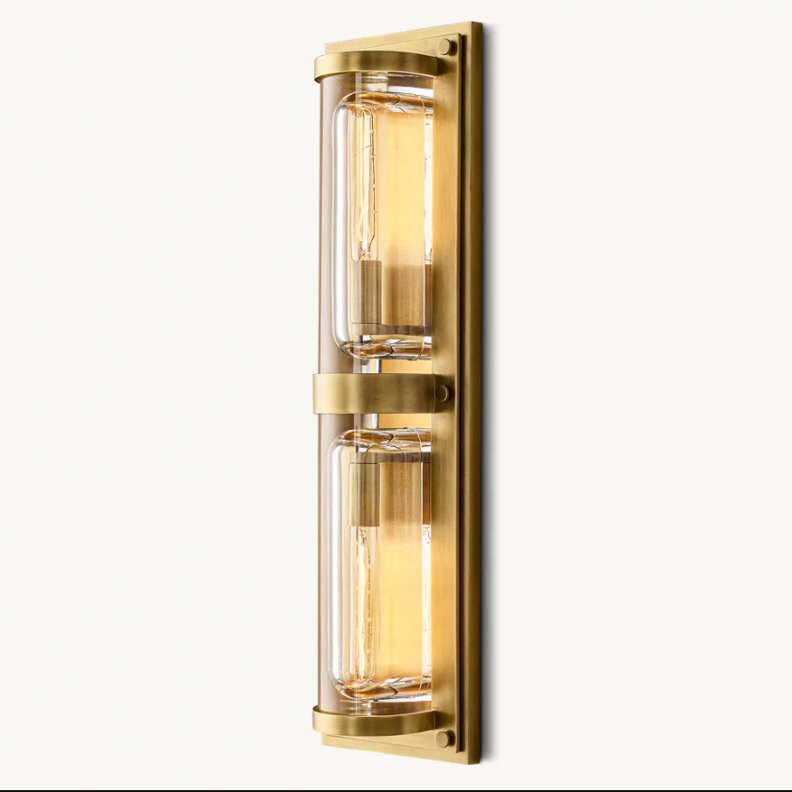 rh过道美式壁灯现代欧式客厅背景墙灯全铜北欧简约卧室床头灯具