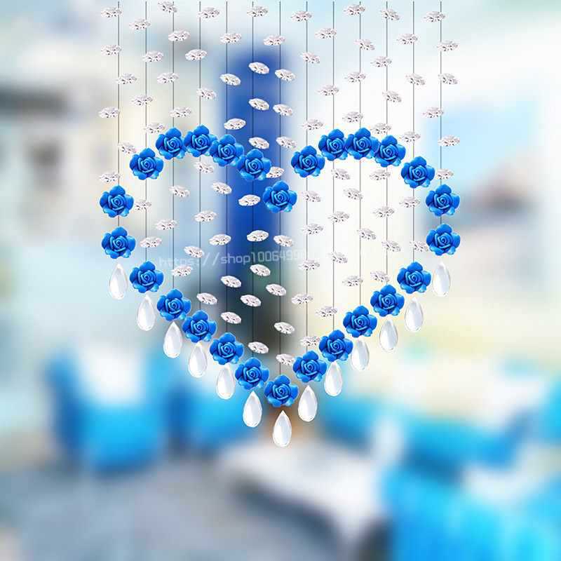 批发水晶珠帘门帘隔断帘客厅装饰挂帘成品心形帘子玄关阳台卧室免