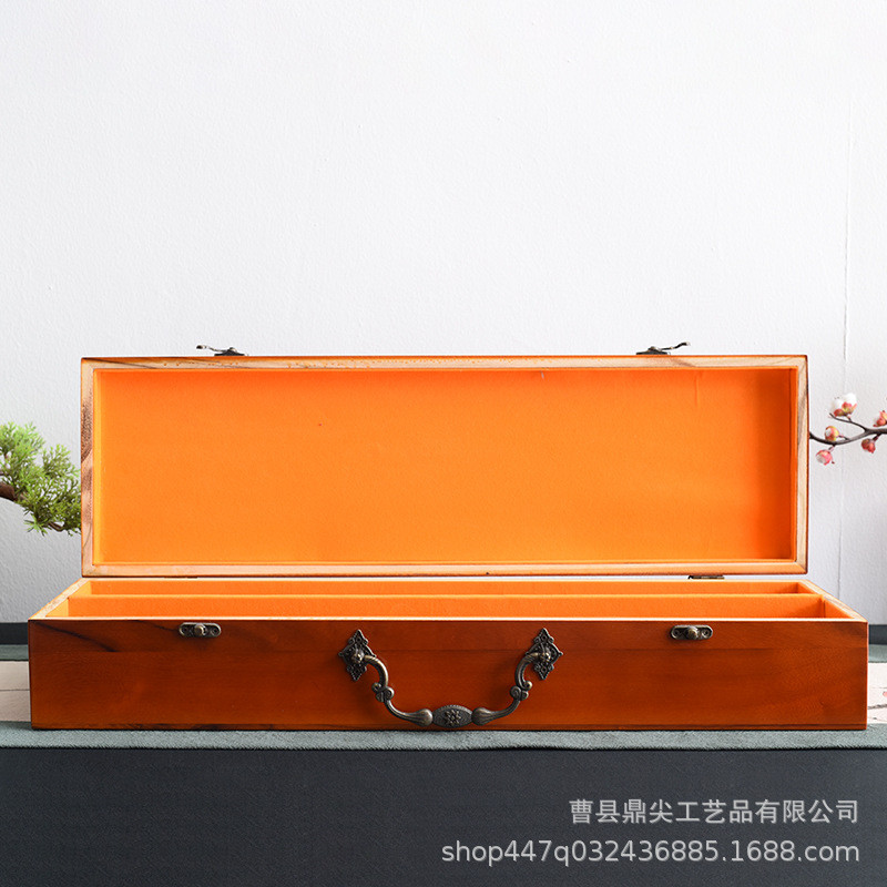 香樟木木盒家谱盒子翻盖式子木盒书画山水画收纳箱子收藏盒子