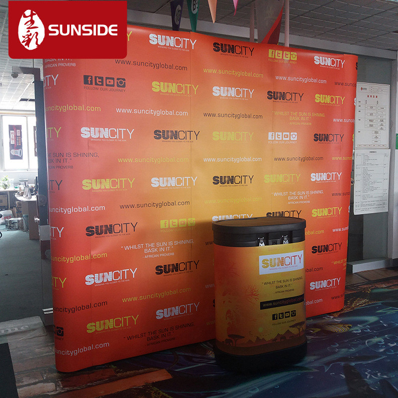 便携式广告喷绘背景墙快签名展墙便携折叠铝合金喷绘支架签到墙