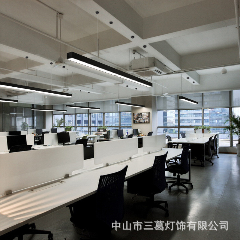 led长条灯条形吊线灯办公室吊灯健身房现代简约店铺商业照明灯具
