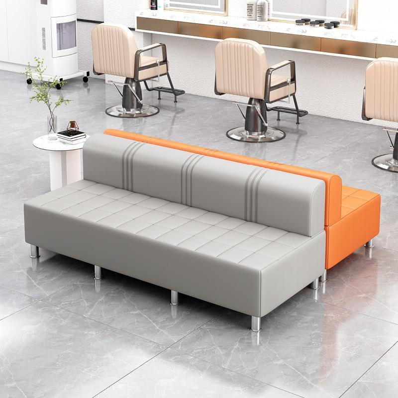 理发店休息区沙发fjn理发店红专等候椅网人沙发发廊客等待长条用