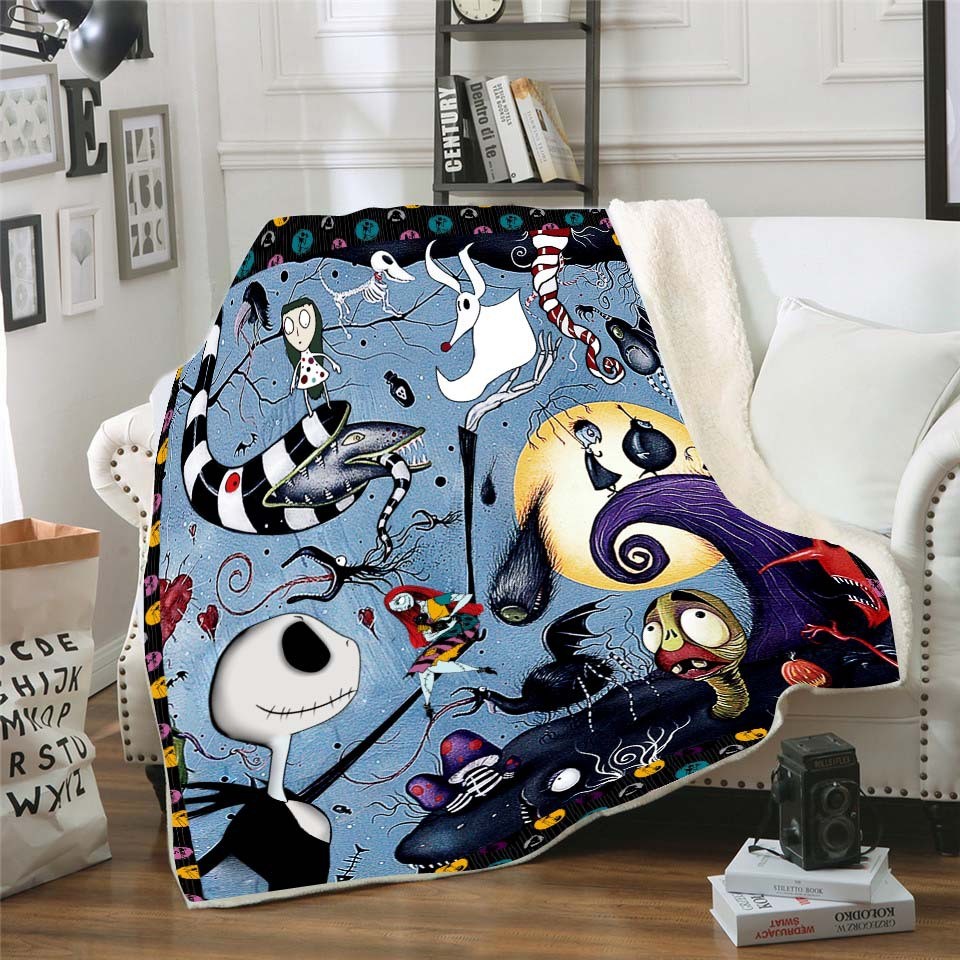 毯怪格林奇方绿毛双层加厚毯子3d数码印花毛毯沙发盖毯