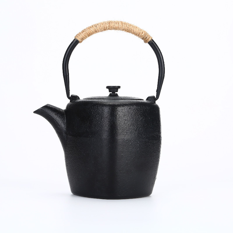 提梁壶茶壶铁壶日式铸铁烧水壶复古茶具方型壶铸铁工艺品摆件软装