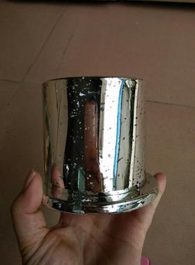 中号碎银蜡烛底座玻璃罩/香薰蜡烛宽底玻璃罩烛台透明玻璃工艺品