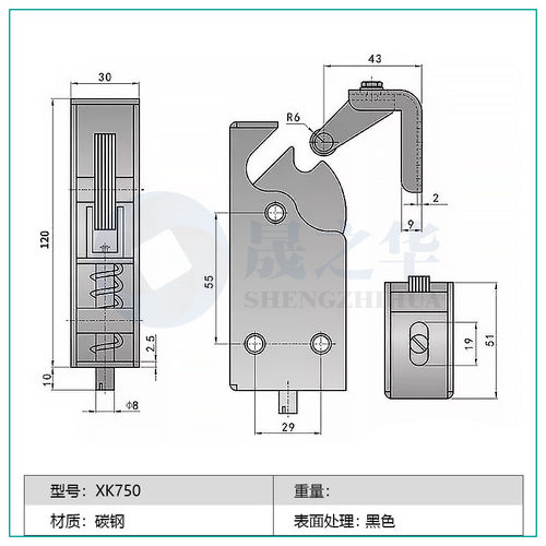 强力重型门扣锁撞击式工业门碰烤箱碰恒温恒湿箱带勾自锁门试验箱