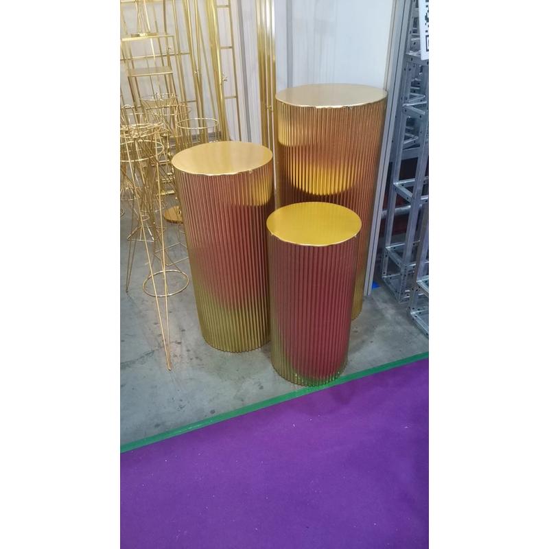 婚庆道具铁艺订婚布置派对波纹圆柱路引婚礼甜品桌甜品台展示摆件