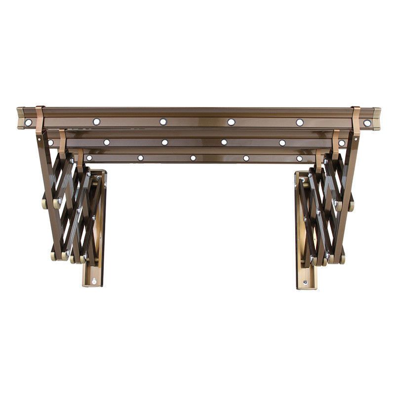 美伊现货挂衣杆折叠晾衣架户外多功能推拉晒衣架窗外伸缩免打孔