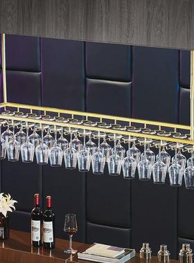 简约酒杯架悬挂高脚杯架子欧式创意红酒杯架倒挂家用铁艺酒吧挂架