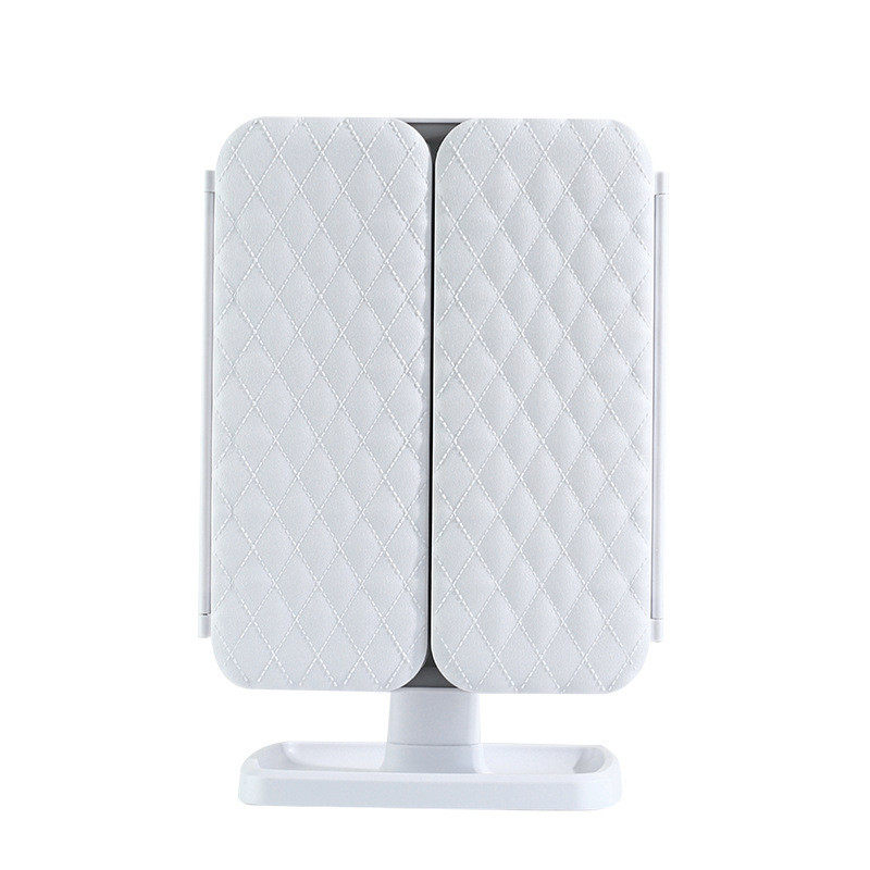 充电款化妆镜子台式桌面三面折叠270美妆超大银镜女神度梳妆镜