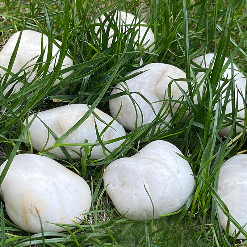 鹅卵石定制天然鱼缸花盆加工精选抛光白色石子庭院装饰白石子,基础建材,粗沙,淘宝优惠券,粉丝福利购,淘宝优惠卷