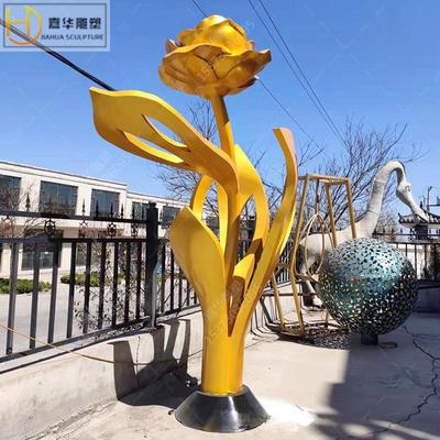 大型校园不锈钢雕塑制作广场花朵白钢雕像房地产园林抽象金属景观