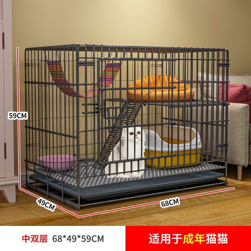 猫笼子家用不占地一体内屋猫窝别墅室笼别墅猫咪折叠铁笼厂家直销