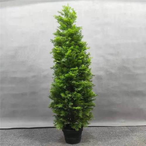 仿真松柏树仿真绿植罗汉松盆景柏树枝仿真假刺柏侧柏龙塔柏杉树