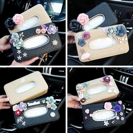 U7R创意手工汽车用品车载纸巾盒车内纸抽遮阳板挂式餐巾多功能抽