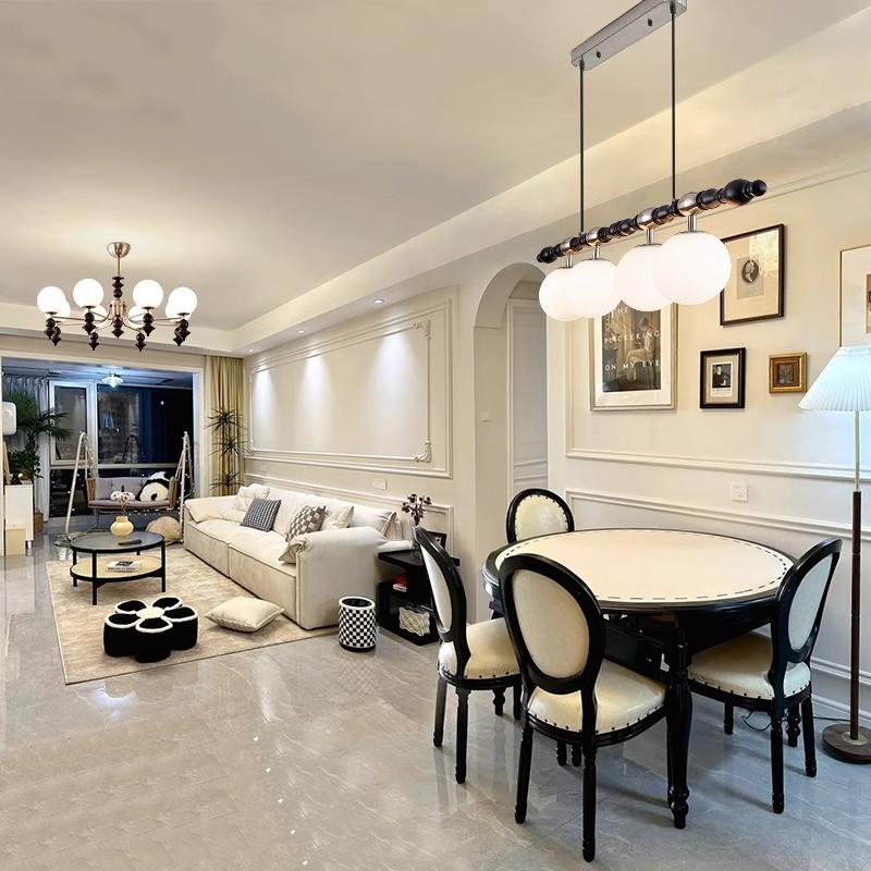 热销客厅吊灯法式复古2024新款中古风南洋魔豆灯大厅主灯美式奶油