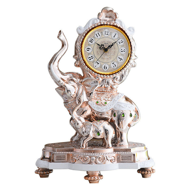 欧式别墅座钟客厅装饰创意大象台面钟摆件钟表钟表静音家居装饰品,家居饰品,台钟/闹钟,淘宝优惠券,粉丝福利购,淘宝优惠卷
