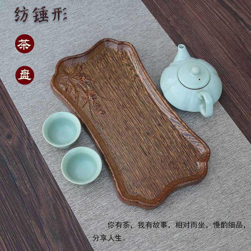 原木整块鸡翅木家用茶盘茶海功夫茶具天然实木大号干泡茶托台