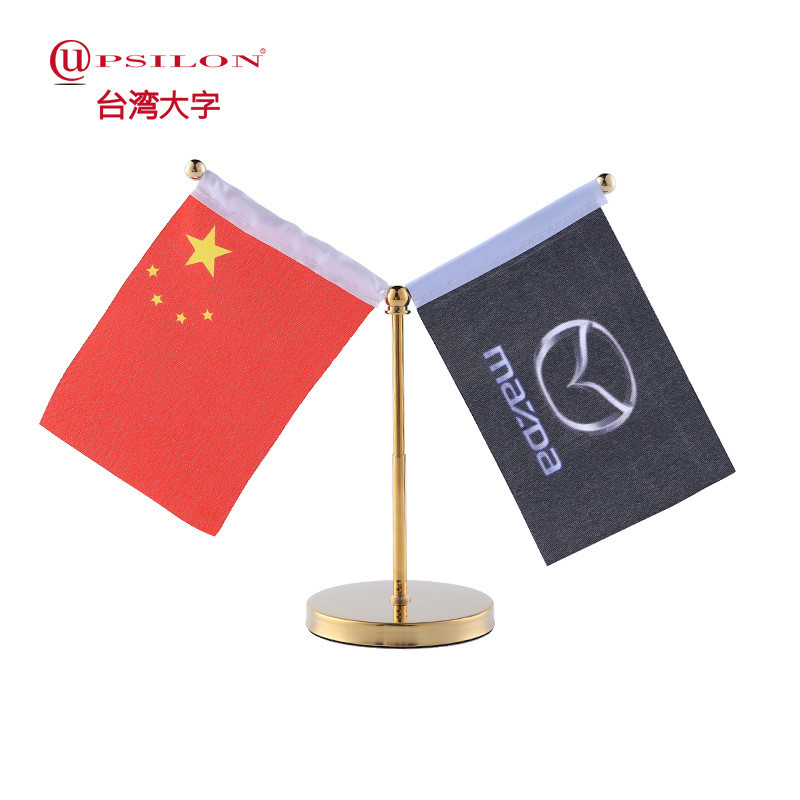 大字金属车载旗金色y型伸缩旗车载礼品摆件企业标志旗会议旗客制