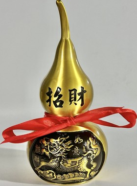 郑亿百葫芦摆件开口玄关葫芦客厅摆件铜麒麟福黄铜金属工艺品批发