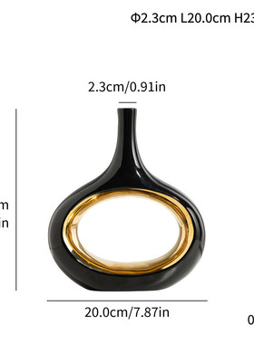 批发电镀上釉北欧亮光创意陶瓷花瓶工艺品摆件高级sheintemu