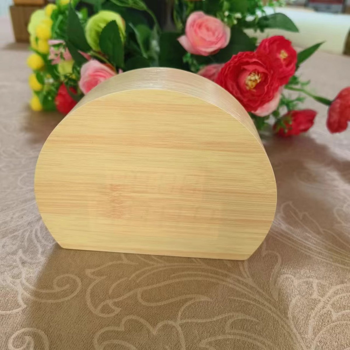 现代简约半圆形木头钟声控led木质闹钟高时钟值床头颜桌面插电