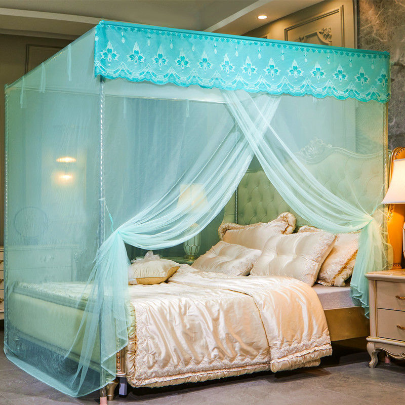 蚊帐三开门加密落地支架1.8米床2m床双人家用1.5米宫廷纹帐子1.0