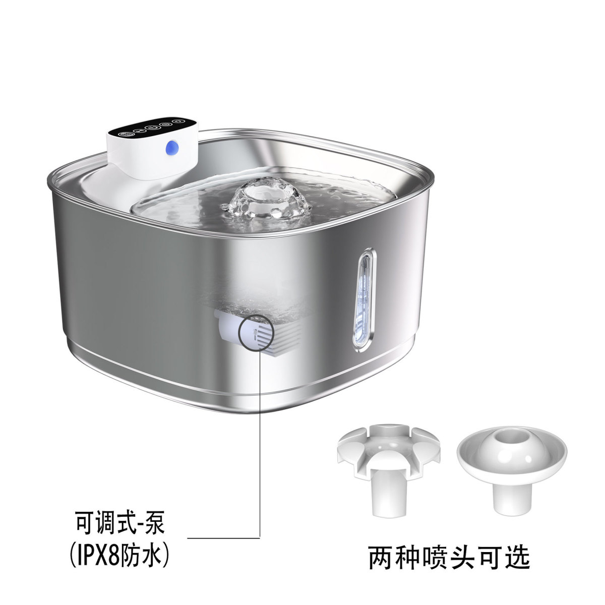 不锈钢猫咪饮水机不智能自动循环饮水器无线插电中大型宠物饮水机